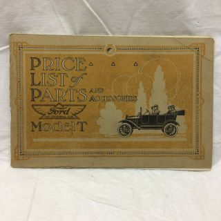 Vintage 1917 Price List Of Parts And Accessories Ford Model T Car