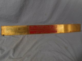 Vtg Brass American Lafrance Apparatus Name Plate For Fire Extinguisher Elmira Ny