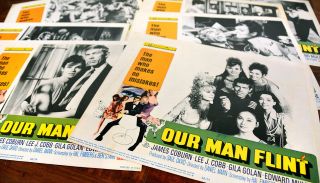 Our Man Flint Set 7 Movie Lobby Cards James Bond Parody Vintage 1966