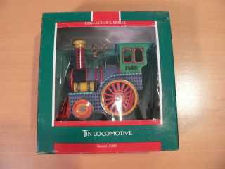 Vintage - Tin Locomotive Train Engine - Hallmark Ornament - Tin Toy 1989