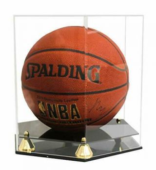 Pro Uv Protected Full Size Basketball Display Case Stand - Visible From All Sides
