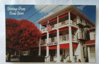 Jersey Nj Ocean Grove Quaker Inn Postcard Old Vintage Card View Pc