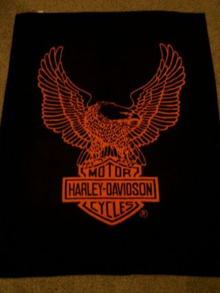 Biderlack Harley Davidson Motorcycle Reversible Eagle Blanket/throw 56 X 72 Usa
