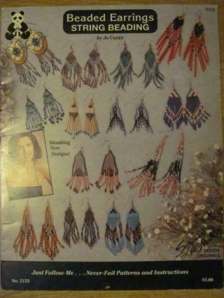 Vtg Beaded Earrings String Beading 2153 Cuppy Pattern Instruction Book Jewelry