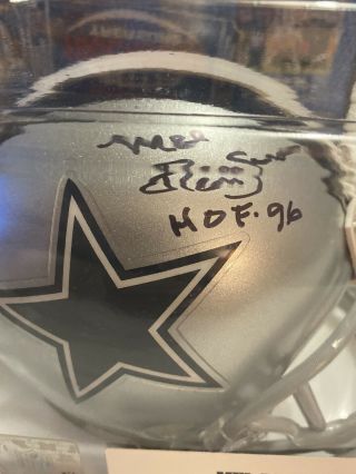 Dallas Cowboys Mel Renfro Signed Auto ' 96 HOF Riddell Mini Helmet Tristar 2