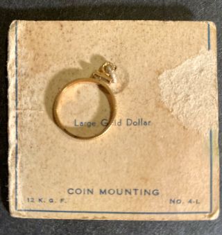 Vintage Coin Mounting Bezel Large Gold Dollar 12 K.  G.  F No 4l