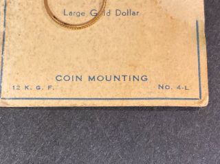 Vintage Coin Mounting Bezel Large Gold Dollar 12 K.  G.  F No 4L 3
