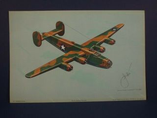 Consolidated Liberator B - 24d Wwii Airplane Print By Harry Jaffee,  Rudolf Lesch