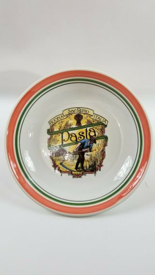 Himark Buona San Remo Stripe Pasta 11 1/2 " Serving Bowl Ceramic Italy Vintage