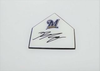 Ryan Braun Milwaukee Brewers Signed Baseball Mini Home Plate