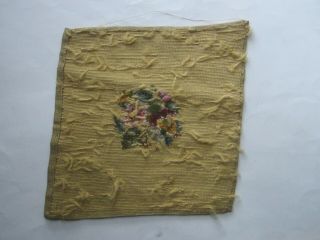Vintage Completed Needlepoint Viola Flowers Johnny Jump Up Pillow Cover or Frame 3