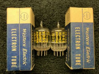 2 Matched Western Electric 2c51 396a Audio Tubes Usa