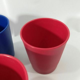 Vintage Tupperware 6 oz Juice Cups Red Blue Set of 5 Tumble Plastic Small 3