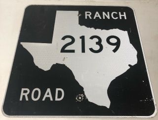 Authentic Retired Texas Ranch Road 2139 Highway Sign Cherokee County Alto