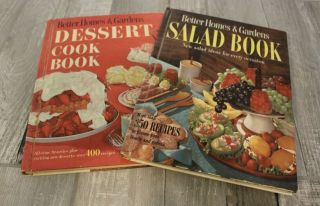 Vintage Cookbook Set Of 2 Better Homes Gardens Salad & Dessert Books