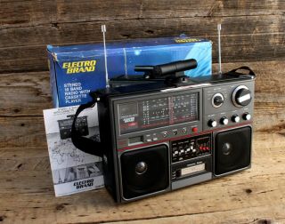 Vintage 1971 Electro Brand Short Wave Radio W Cassette Model No.  2971