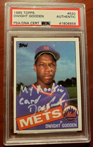 1985 Topps Dwight Doc Gooden My Rookie Card Autographed Psa/dna Silver Mets 620
