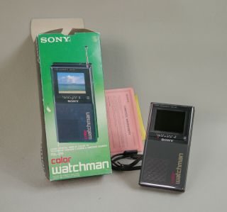 Vintage Sony Watchman Lcd Color Fdl - 310 Portable Tv