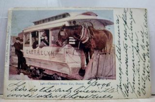 Colorado Co Denver Cherrelyn Horse Car Postcard Old Vintage Card View Standard