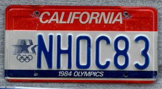 1984 Los Angeles California Olympics License Plate