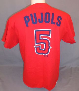 Albert Pujols 5 Los Angeles Angels Of Anaheim Mlb Red T - Shirt Size Large