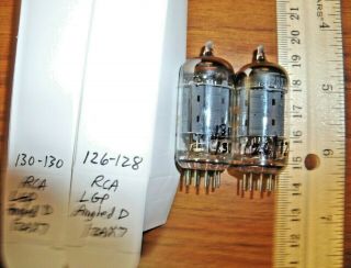 2 Strong Matched RCA Long Gray Plate Angled D Getter 12AX7 / ECC83 Tubes 2 3