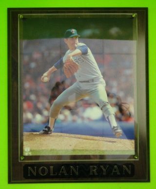 Nolan Ryan Wood Plaque With 8x10 Photo And A Name Plate
