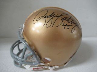 Rudy Ruettiger Signed Auto Autograph Notre Dame Fighting Irish Mini Helmet Cl315