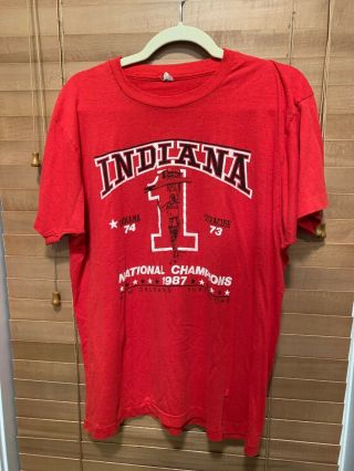 Indiana University 1987 Basketball Championship Vintage Shirt Soft