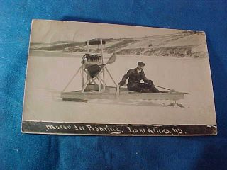 Early 20thc Glenn Curtiss Motor Ice Boating Real Photo Postcard 7
