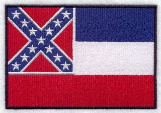 Mississippi State Flag Embroidered Patch 3 " X 2 "