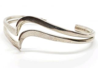 Gorgeous Vintage Signd Tb - 185 925 Sterling Silver Mexico Modernist Cuff Bracelet