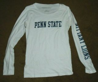 White Penn State Nittany Lions Long Sleeve Top T - Shirt Ladies S/m Small/medium