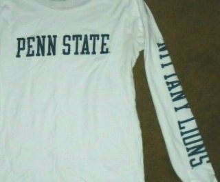 White Penn State Nittany Lions Long Sleeve top t - shirt Ladies S/M Small/Medium 2