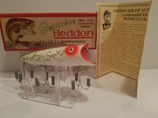 Vintage Heddon Centennial Wood Lucky 13 Fishing Lure W/box & Insert