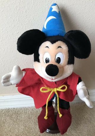 Disney Parks Exclusive Sorcerer Mickey Mouse Fantasia Wizard Plush 15 " Vintage
