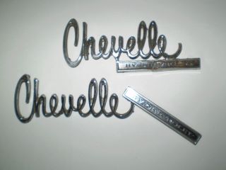 Vintage Chevrolet Chevelle Script Car Emblems