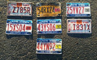 7 Ny York Motorcycle/atv License Plates Tags.