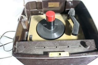 Vintage Rca Victor Bakelite Phonograph Record Player 45 - Ey - 3