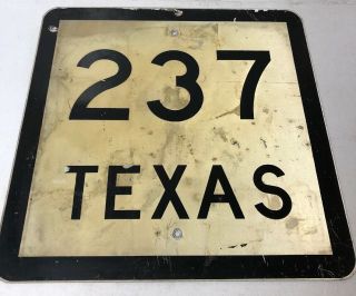 Old Authentic Retired Texas 237 Highway Sign Lagrange Roundtop Carmine 24 X 24”