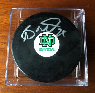 Brock Nelson University Of North Dakota Ncaa Signed Hockey Puck