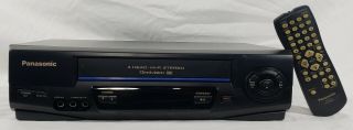Panasonic Omnivision Pv - V4521 4 Head Vhs Vcr,  Remote,  Heads Cleaned