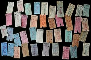 Bus Tickets: London General,  40 All Different Pre - 1923 Punch Tickets.