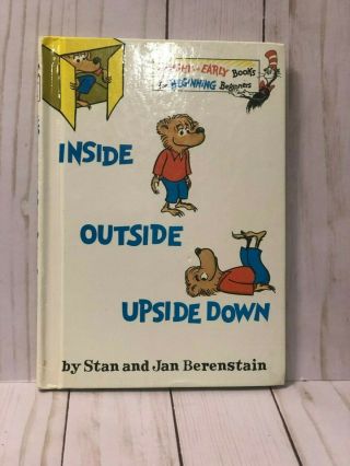 Inside Outside Upside Down Berenstain Bears Vintage 1968 Dr.  Seuss Book Be - 4