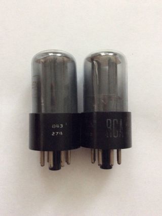 Matched Pair Rca Gray Coated Glass 6sn7 6sn7gt Tubes