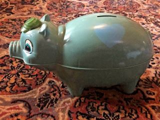 Vintage Plastic Mr Piggy Bank W/ Hat