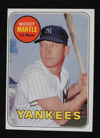 1969 Topps Mickey Mantle 500 York Yankees Hof Vg/ex