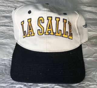 Ncaa Lasalle University Explorers Vintage Snapback Hat Cap White With Navy Brim