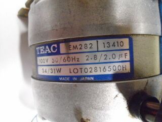 Teac A - 4300/SX Capstan Motor EM282/13410 With MP Cap & (50/60Hz) Pulley & Switch 2