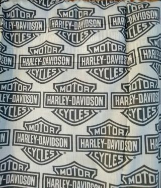 HARLEY - DAVIDSON Motorcycle Bar & Shield Logo Curtain Black White 41x61 3 Panels 3